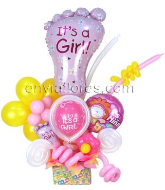 Diseño de Globos Huella It's a Girl