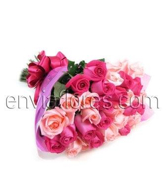 36 Rosas Rosas y Rosa Intenso en Celofán