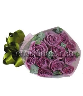 24 Rosas Lila en Celofán