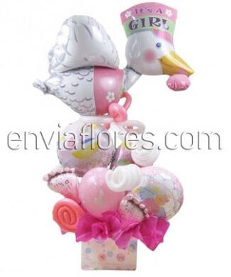 Diseño de Globos de Cigüeña Niña