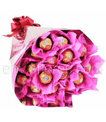 Candy Bouquet Ferrero Rocher en Celofán