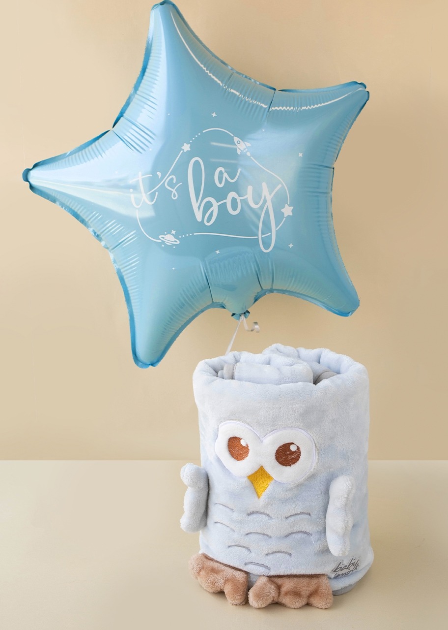 Imagen para Cobertor Búho con Globo metálico "It's a boy" - 1