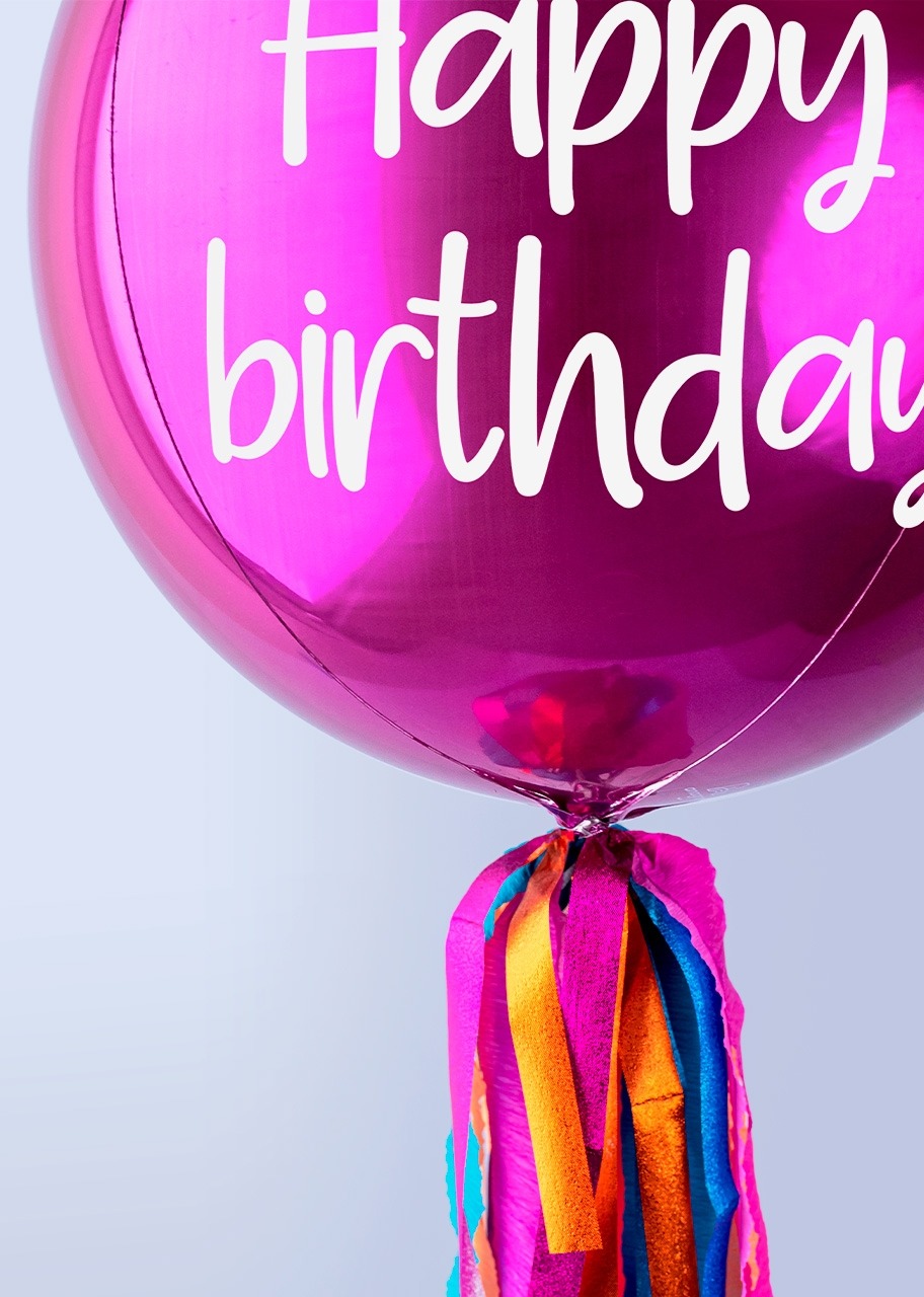 Imagen para Globo Esfera Magenta "Happy Birthday" y Bollos Magnolias - 5