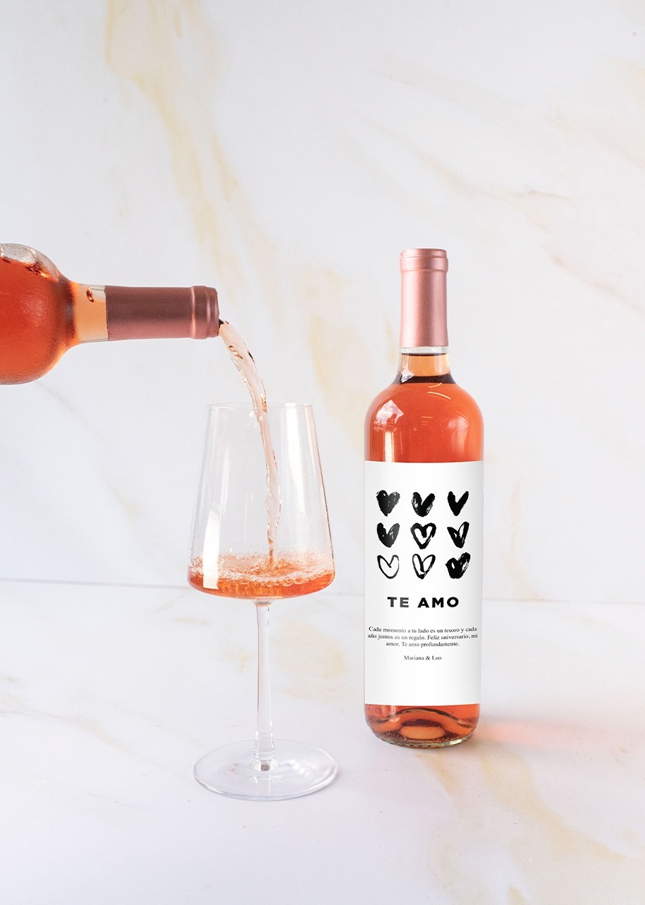 Imagen para Personaliza Vino Beringer con etiqueta "Te amo" - 3