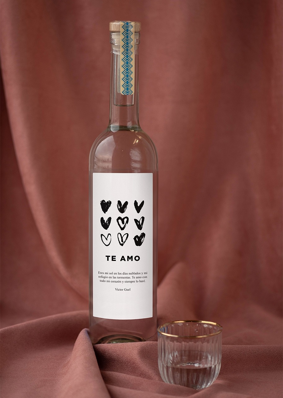 Imagen para Personaliza Mezcal 400 conejos con etiqueta "Te amo" - 3