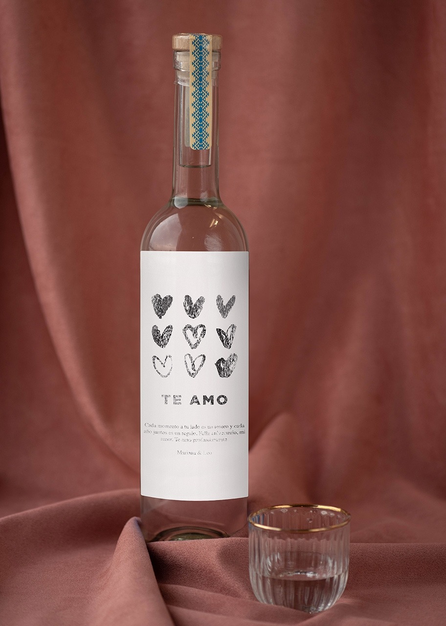 Imagen para Personaliza Mezcal 400 conejos con etiqueta "Te amo" - 3