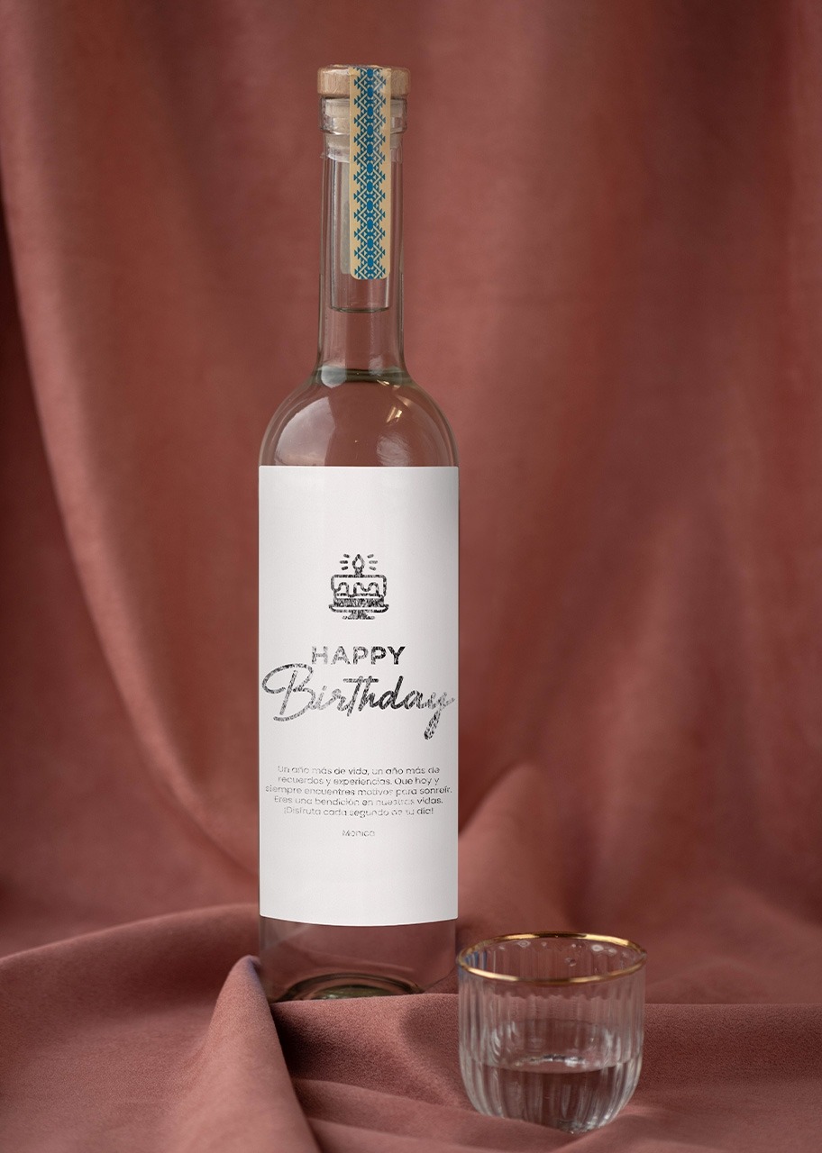 Imagen para Personaliza Mezcal 400 conejos con etiqueta "Happy Birthday" - 3