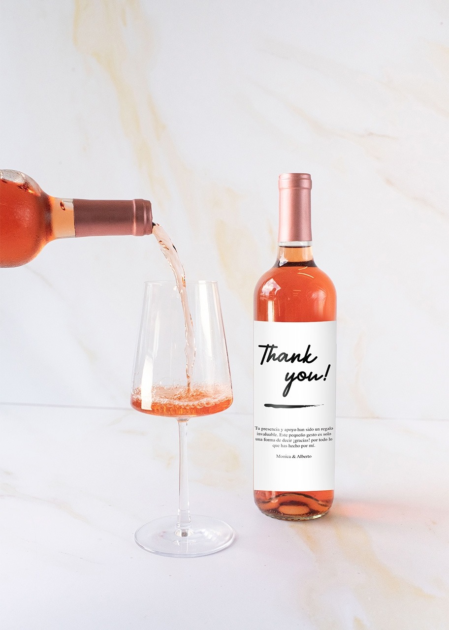 Imagen para Personaliza Vino Beringer con etiqueta "Thank you" - 3