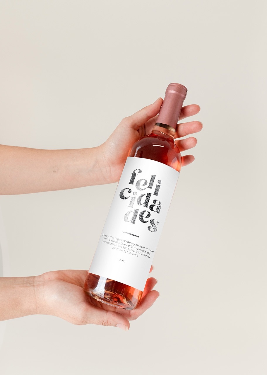Imagen para Personaliza Vino Beringer con etiqueta "Felicidades" - 2