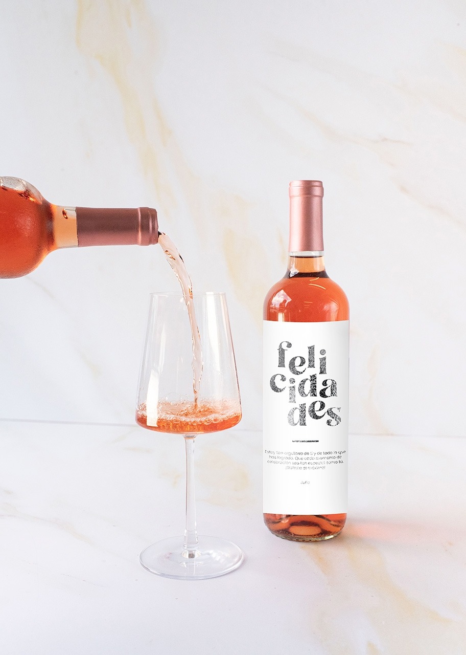 Imagen para Personaliza Vino Beringer con etiqueta "Felicidades" - 3