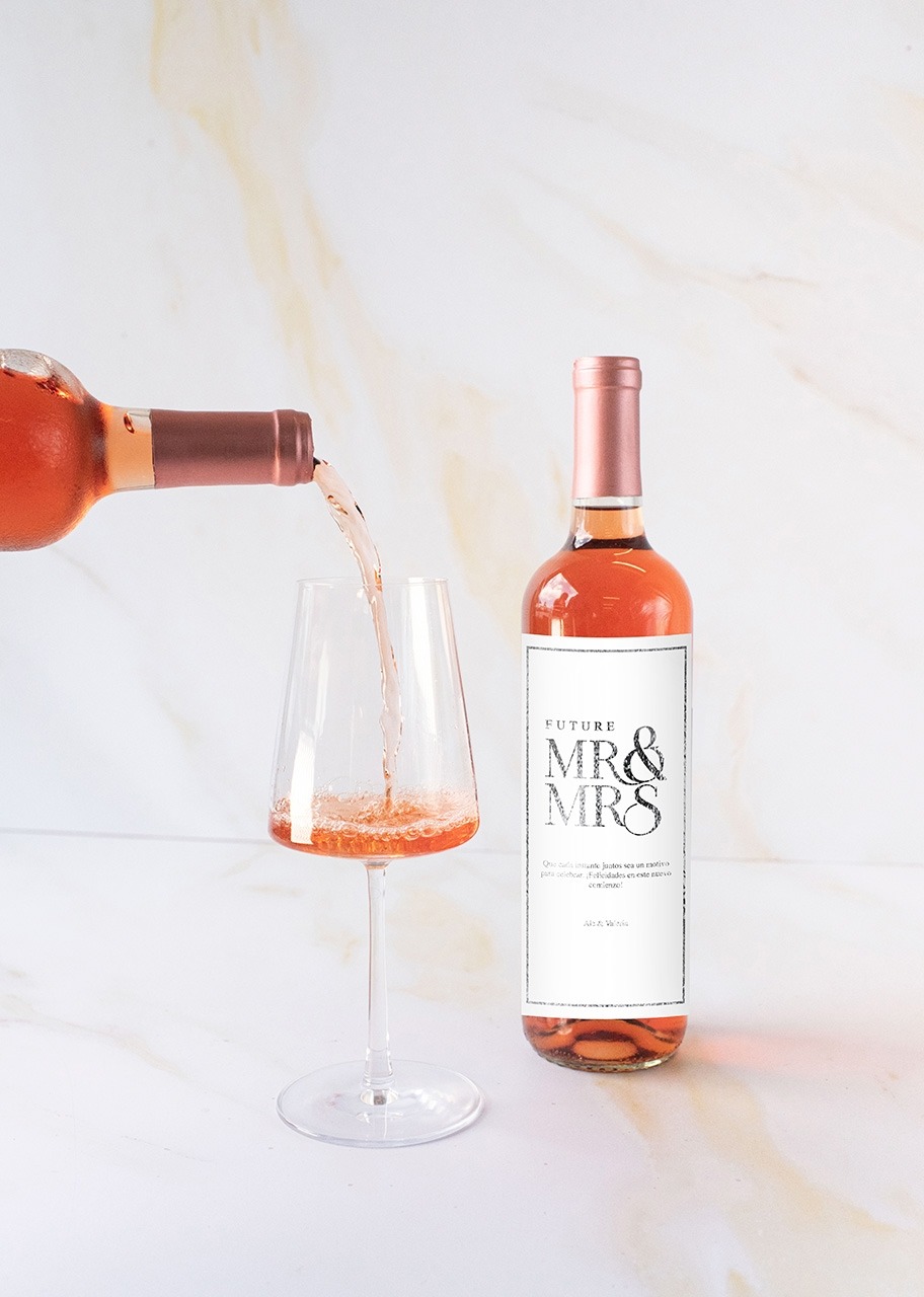 Imagen para Personaliza Vino Beringer con etiqueta "Mr&Mrs" - 3