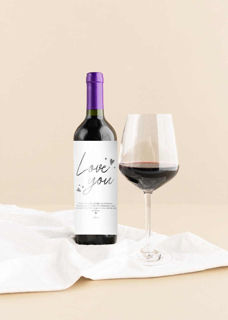 Imagen para Personaliza Vino concha y toro con etiqueta "Love you" - 3