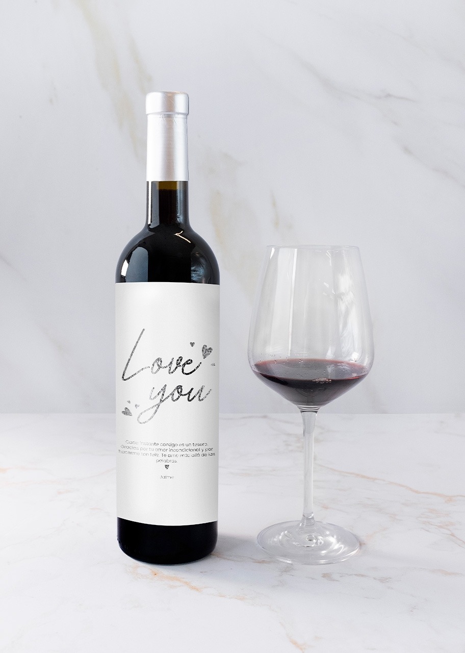 Imagen para Personaliza Vino 3V con etiqueta "Love you" - 3
