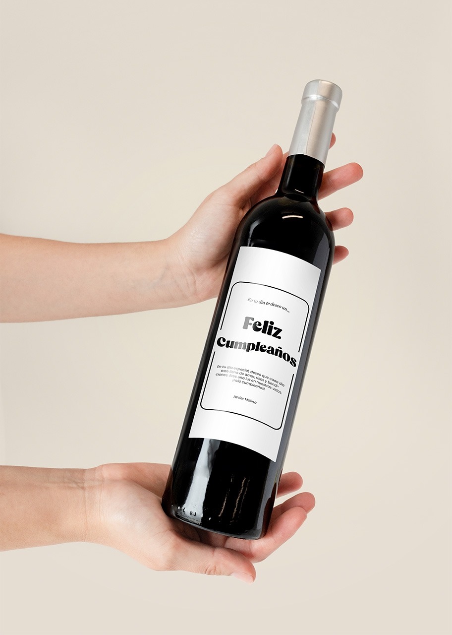 Imagen para Personaliza Vino 3V con etiqueta "Feliz cumpleaños" - 3