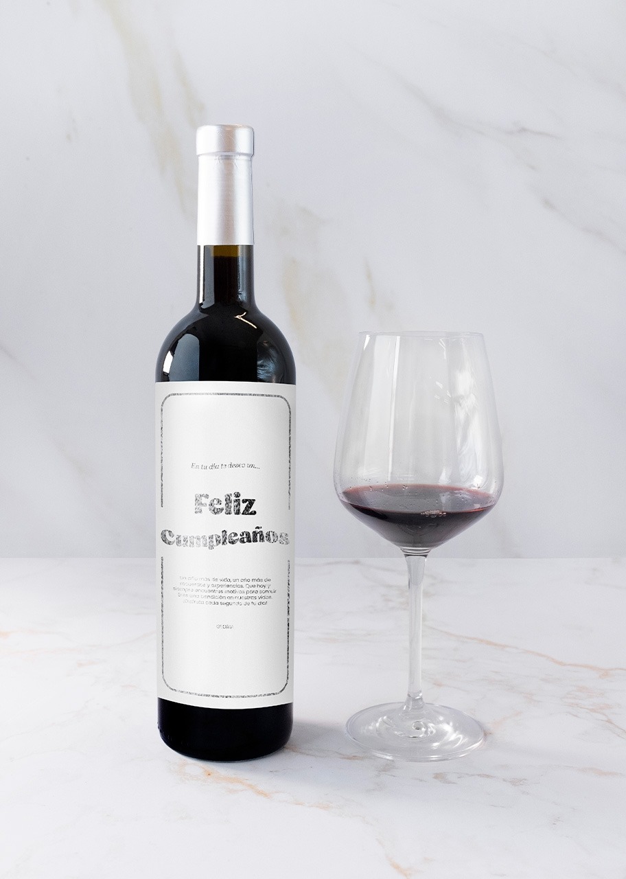 Imagen para Personaliza Vino 3V con etiqueta "Feliz cumpleaños" - 3