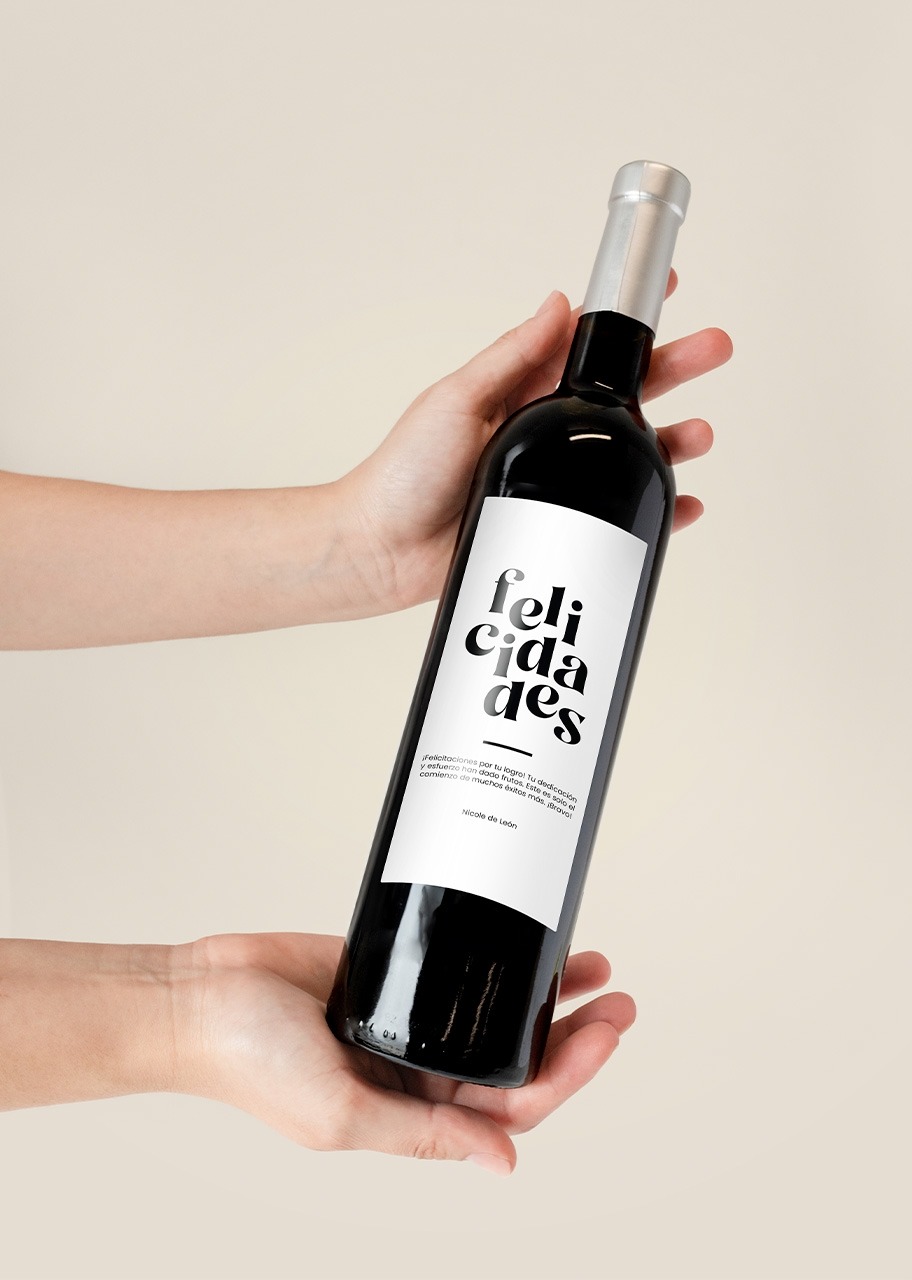 Imagen para Personaliza Vino 3V con etiqueta "Felicidades"	 - 2