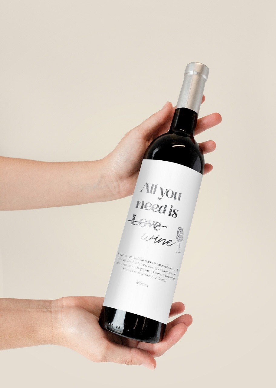 Imagen para Personaliza Vino 3V con etiqueta "All you need is love" - 2