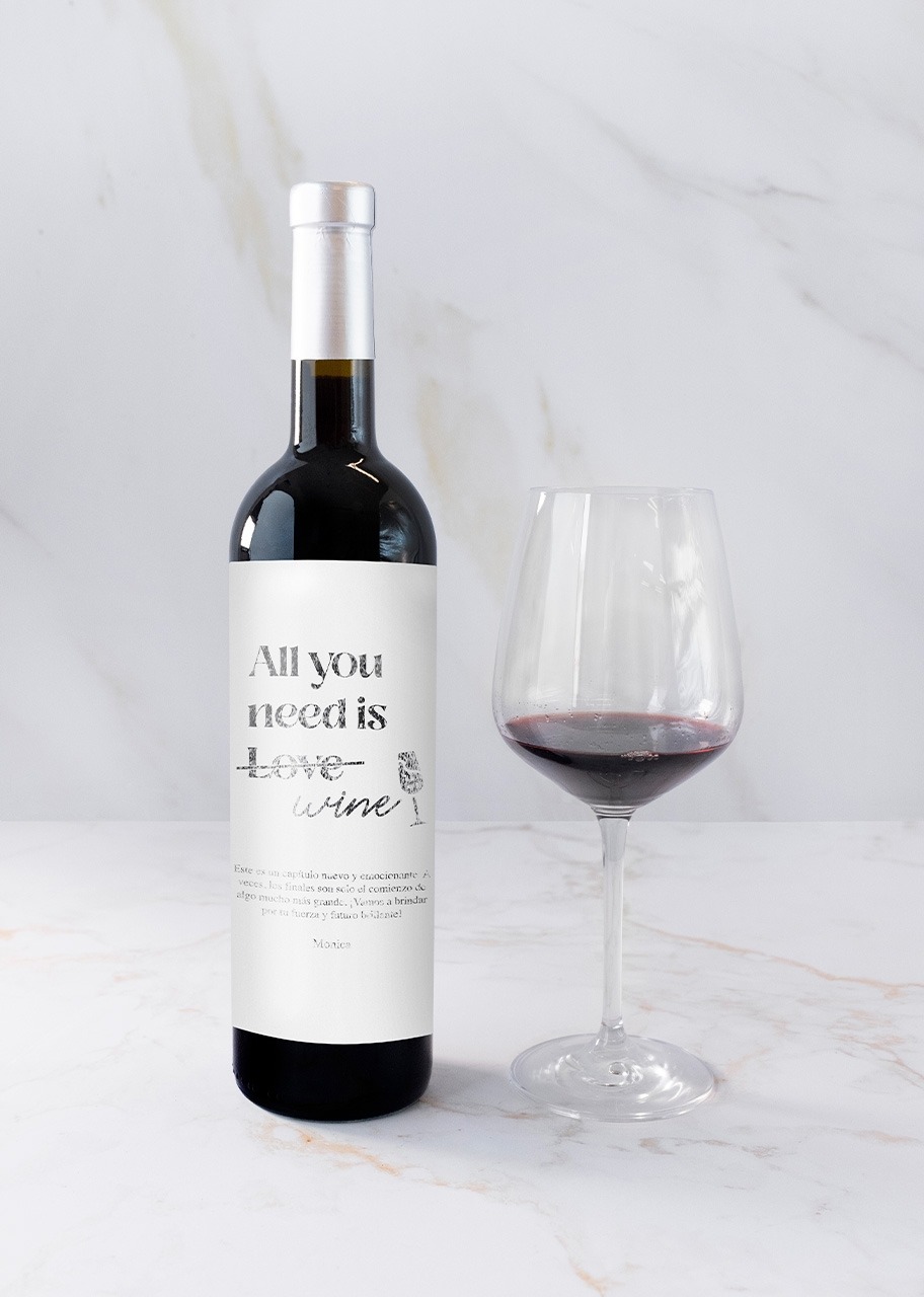 Imagen para Personaliza Vino 3V con etiqueta "All you need is love" - 3
