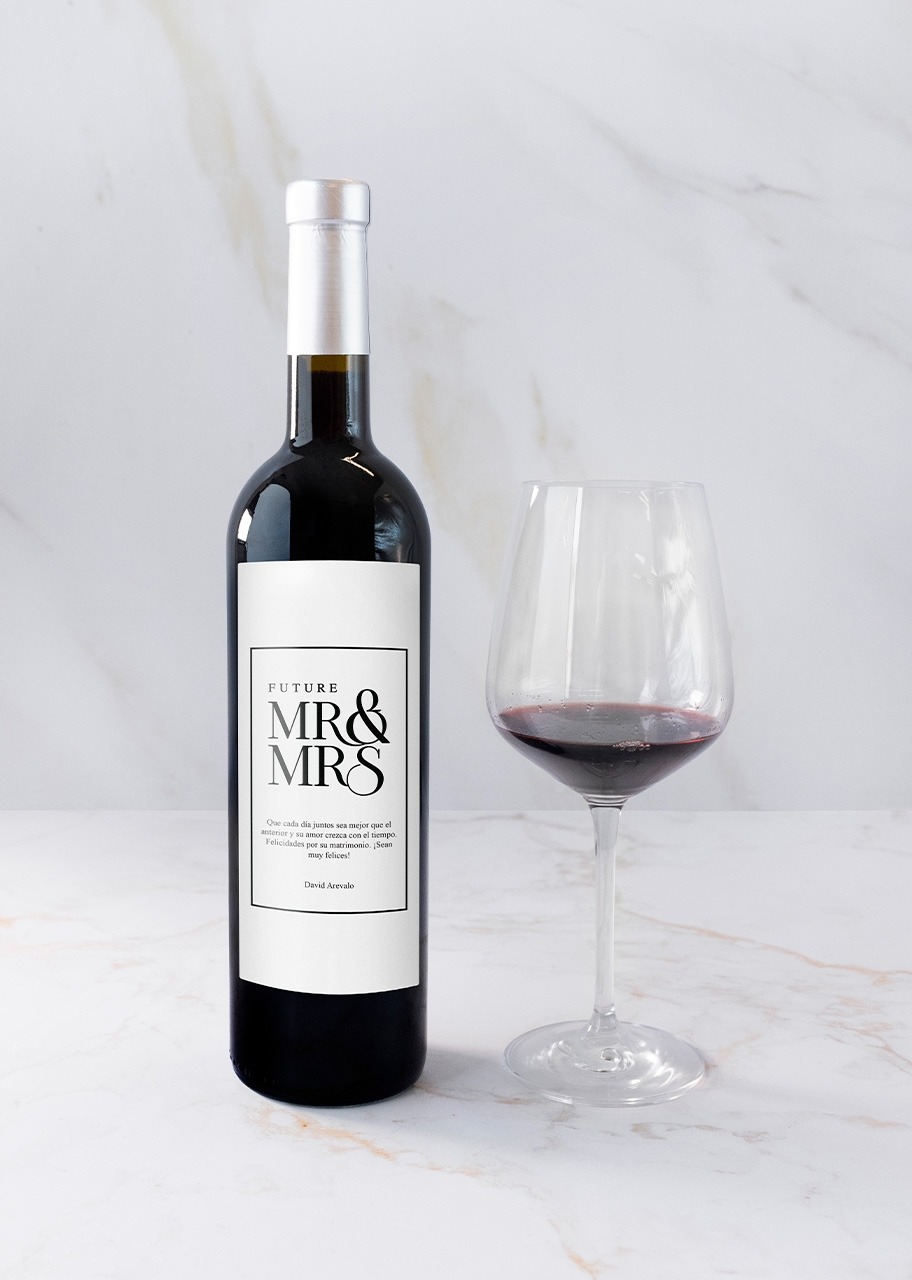 Imagen para Personaliza Vino 3V con etiqueta "Mr&Mrs" - 2