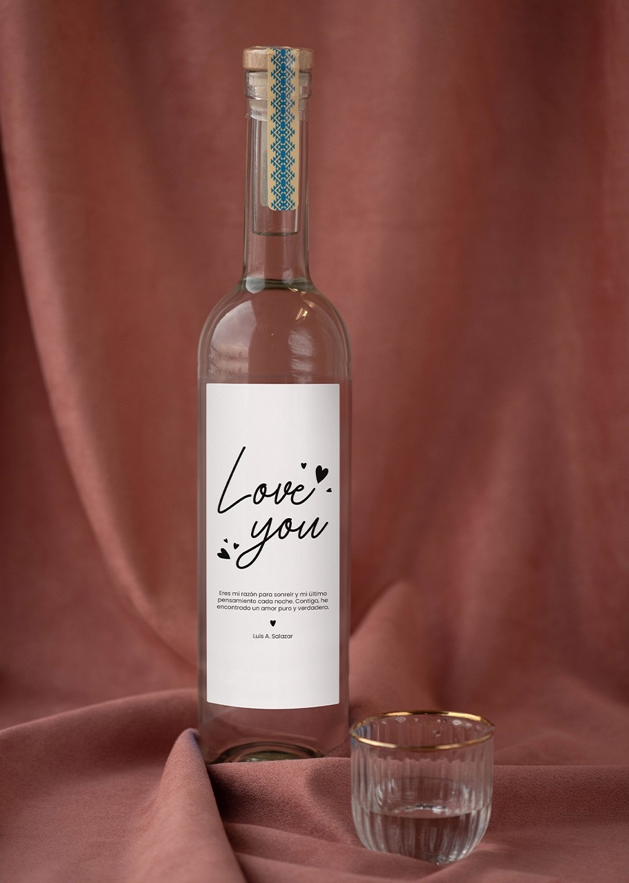 Imagen para Personaliza Mezcal 400 conejos con etiqueta "Love you" - 2