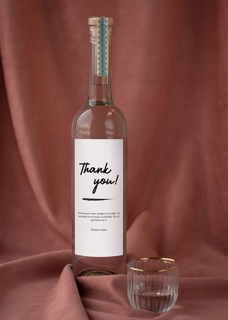 Imagen para Personaliza Mezcal 400 conejos con etiqueta "Thank you" - 2