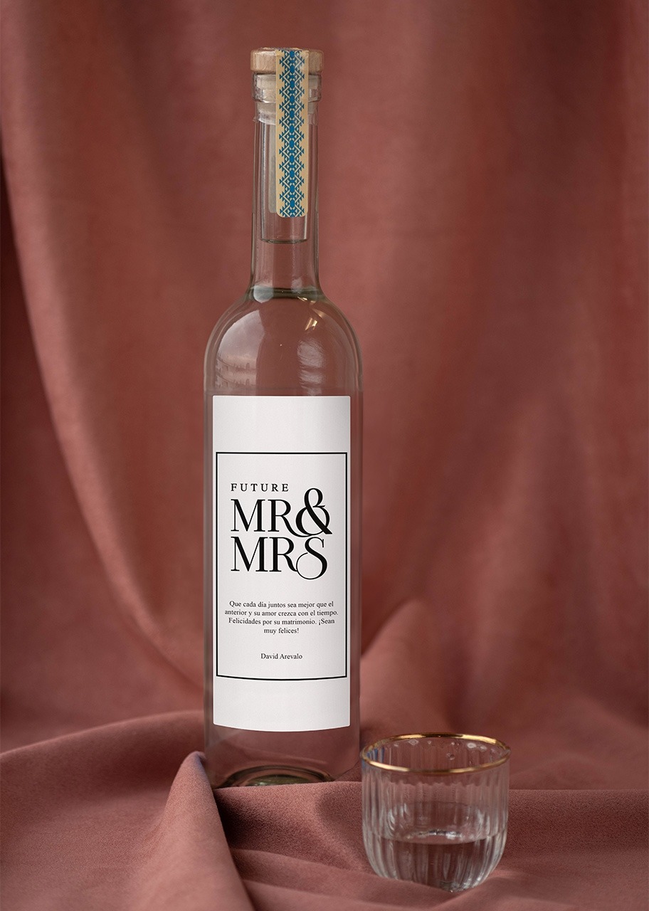 Imagen para Personaliza Mezcal 400 conejos con etiqueta "Mr&Mrs" - 2