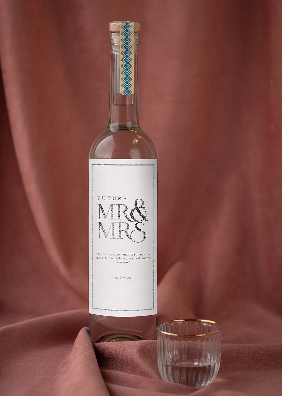 Imagen para Personaliza Mezcal 400 conejos con etiqueta "Mr&Mrs" - 3
