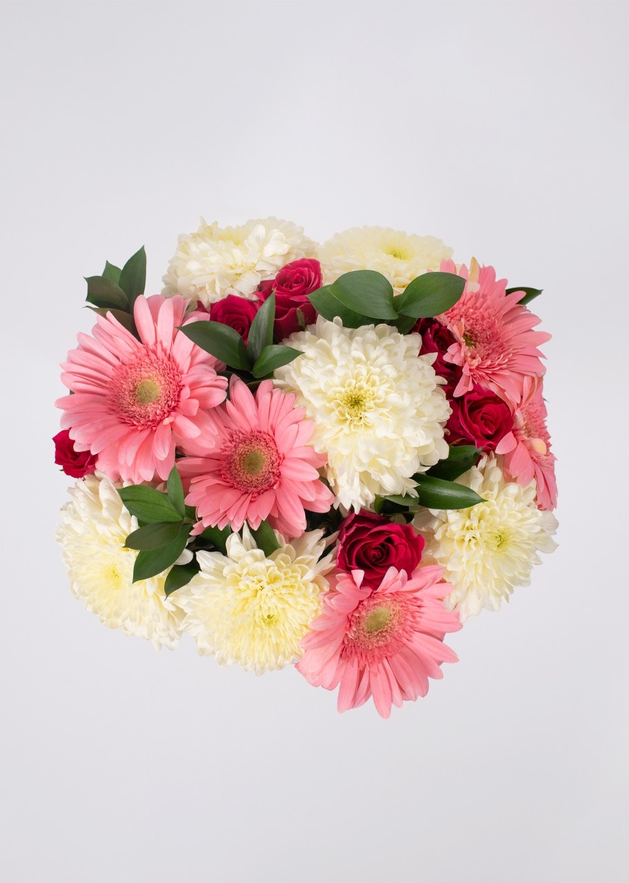 Imagen para Ramo Gerberas Rosas con Rosa Fiusha - 3
