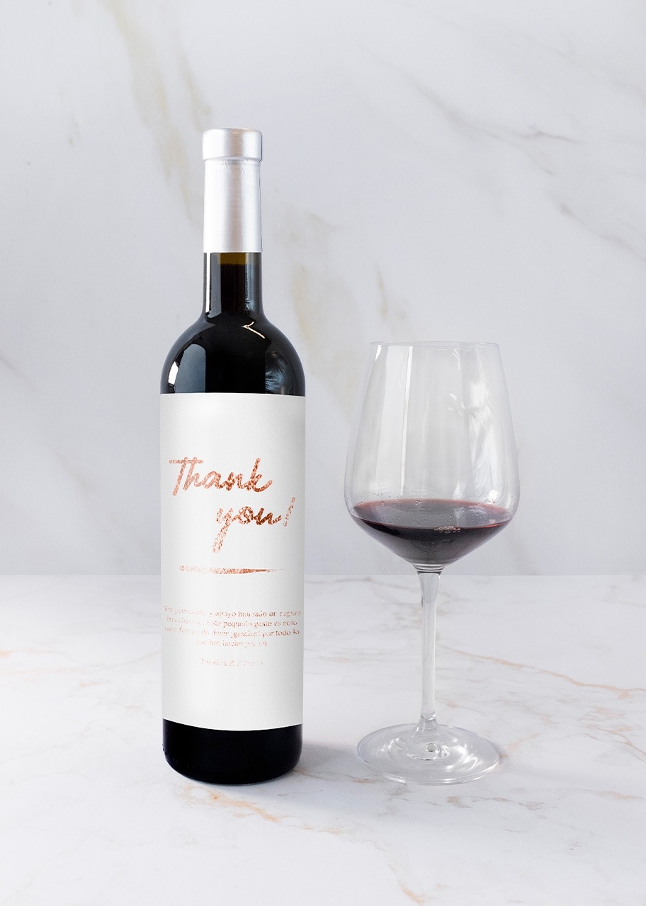 Imagen para Personaliza Vino 3V con etiqueta "Thank you" - 3