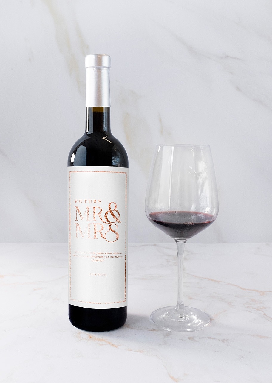 Imagen para Personaliza Vino 3V con etiqueta "Mr&Mrs" - 3