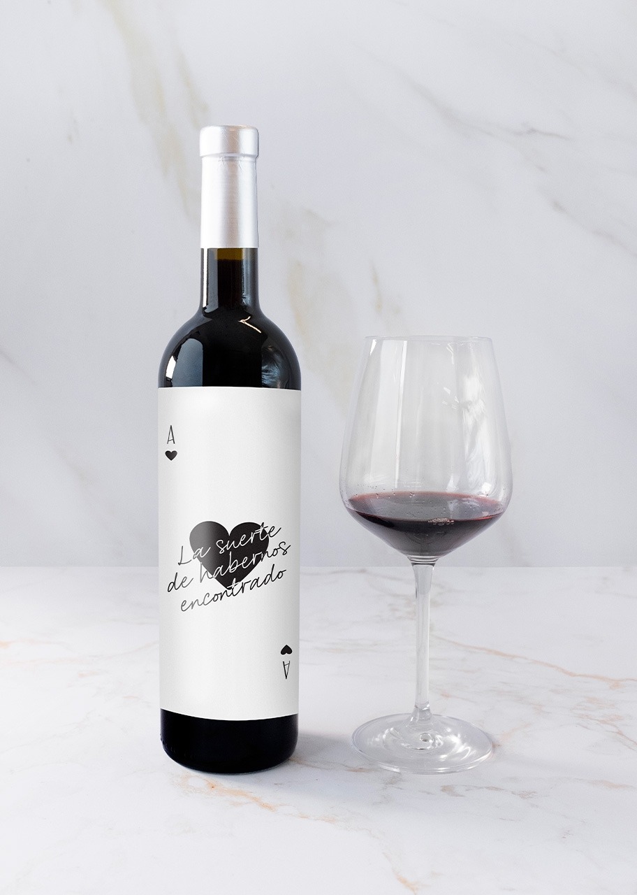 Imagen para Vino 3V con etiqueta "La suerte de habernos encontrado" - 3
