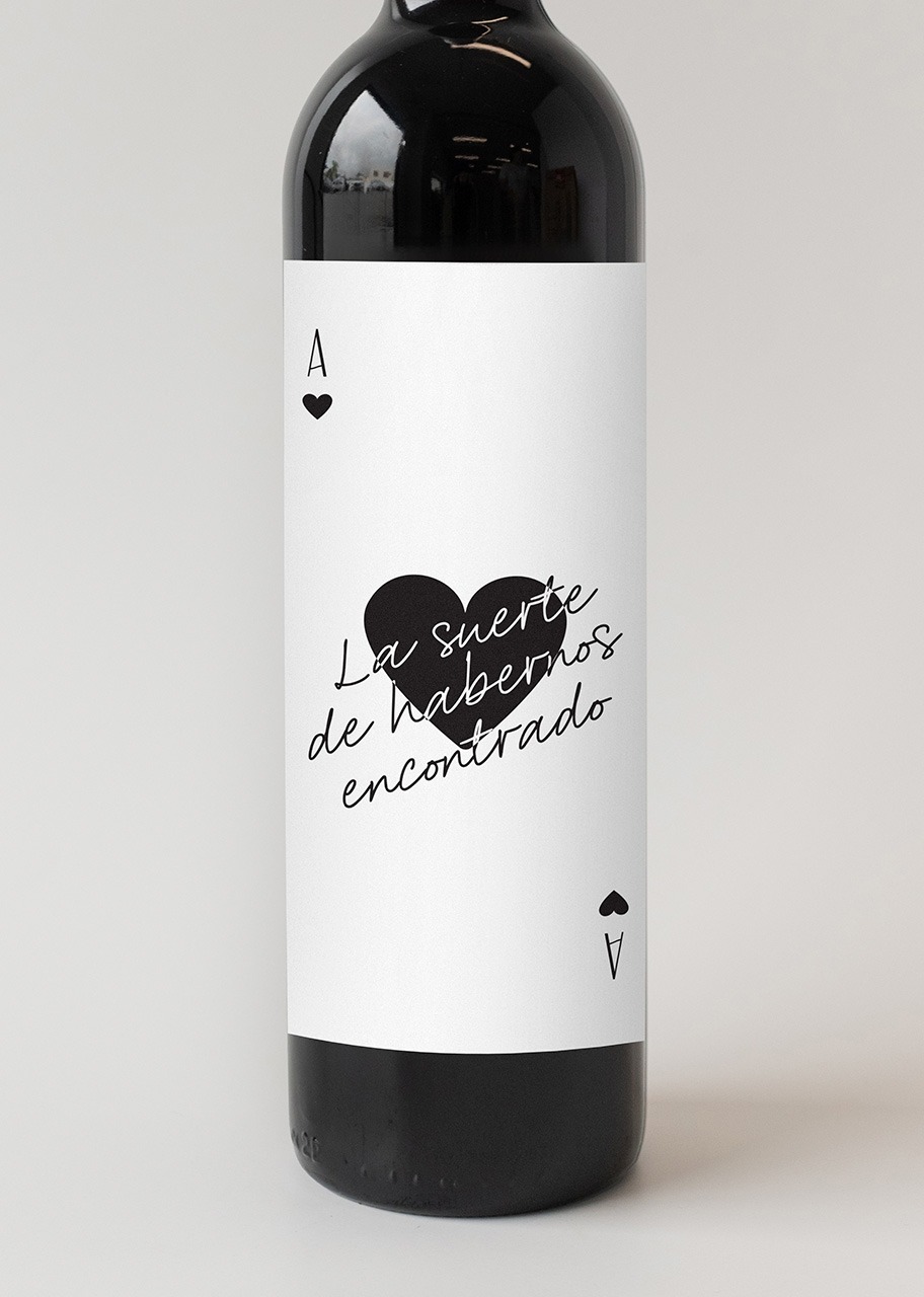 Imagen para Vino 3V con etiqueta "La suerte de habernos encontrado" - 4