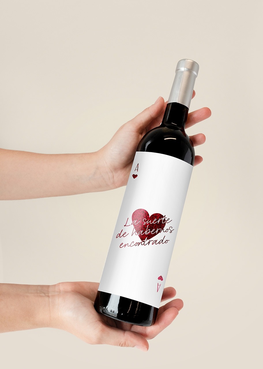 Imagen para Vino 3V con etiqueta "La suerte de habernos encontrado" - 2