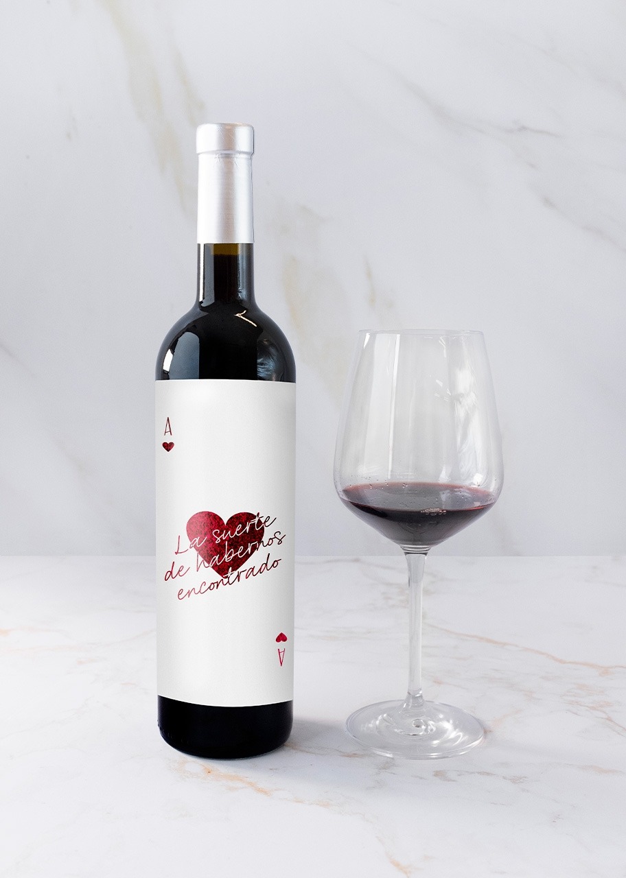Imagen para Vino 3V con etiqueta "La suerte de habernos encontrado" - 3