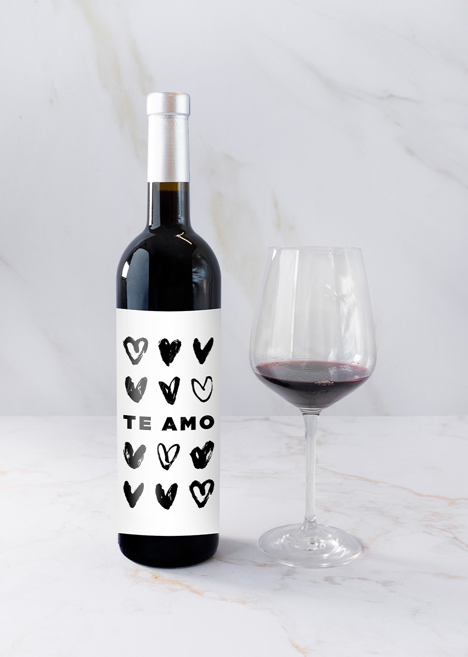 Imagen para Vino 3V con etiqueta "Te amo" - 3