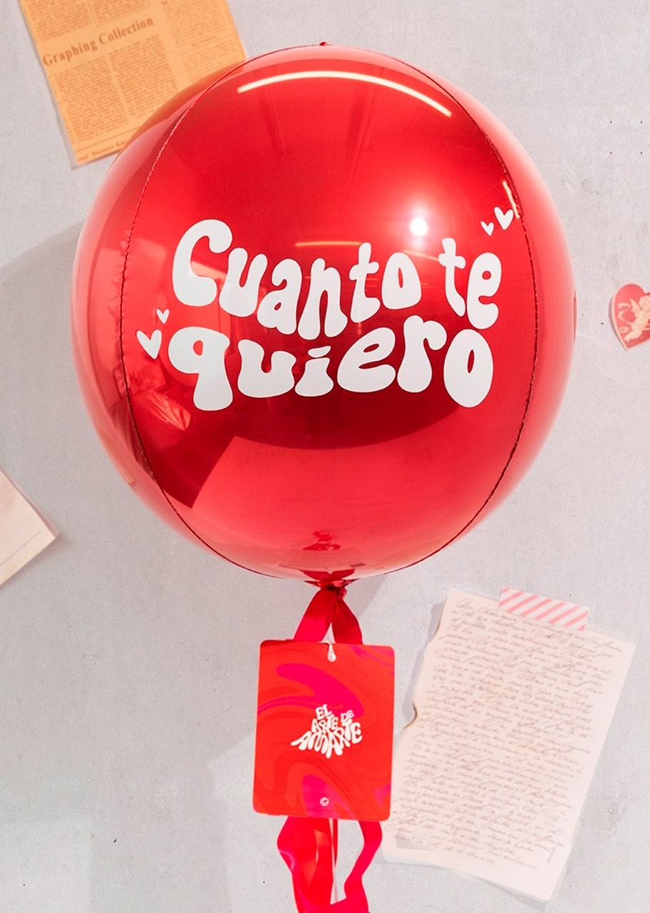 Imagen para Personaliza Vino rosado con etiqueta "Te amo" y Globo esfera - 5