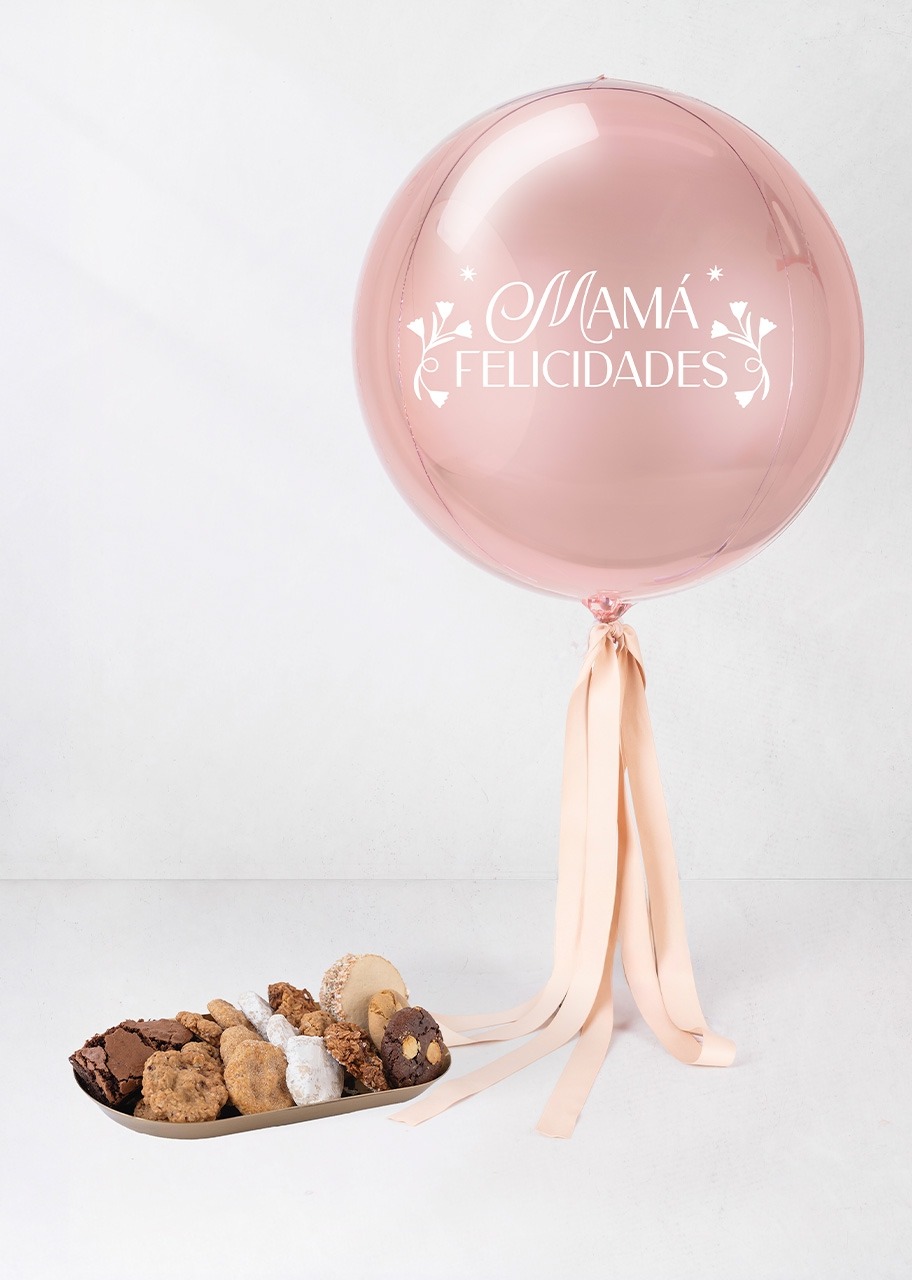 Imagen para Globo Esfera "Mamá Felicidades" con galletas surtidas florence - 1