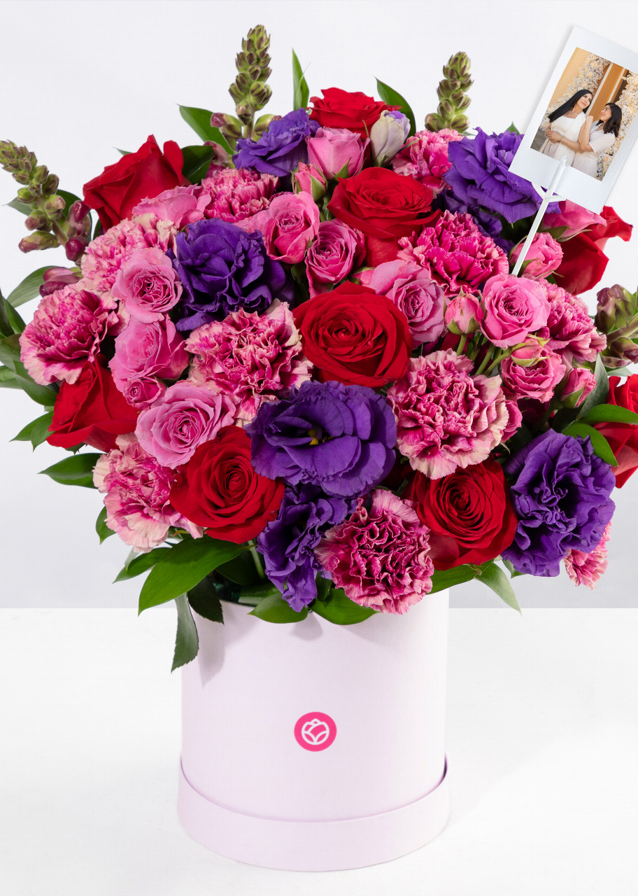 Imagen para Arreglo de Rosas y Lisianthus con mini foto - 1