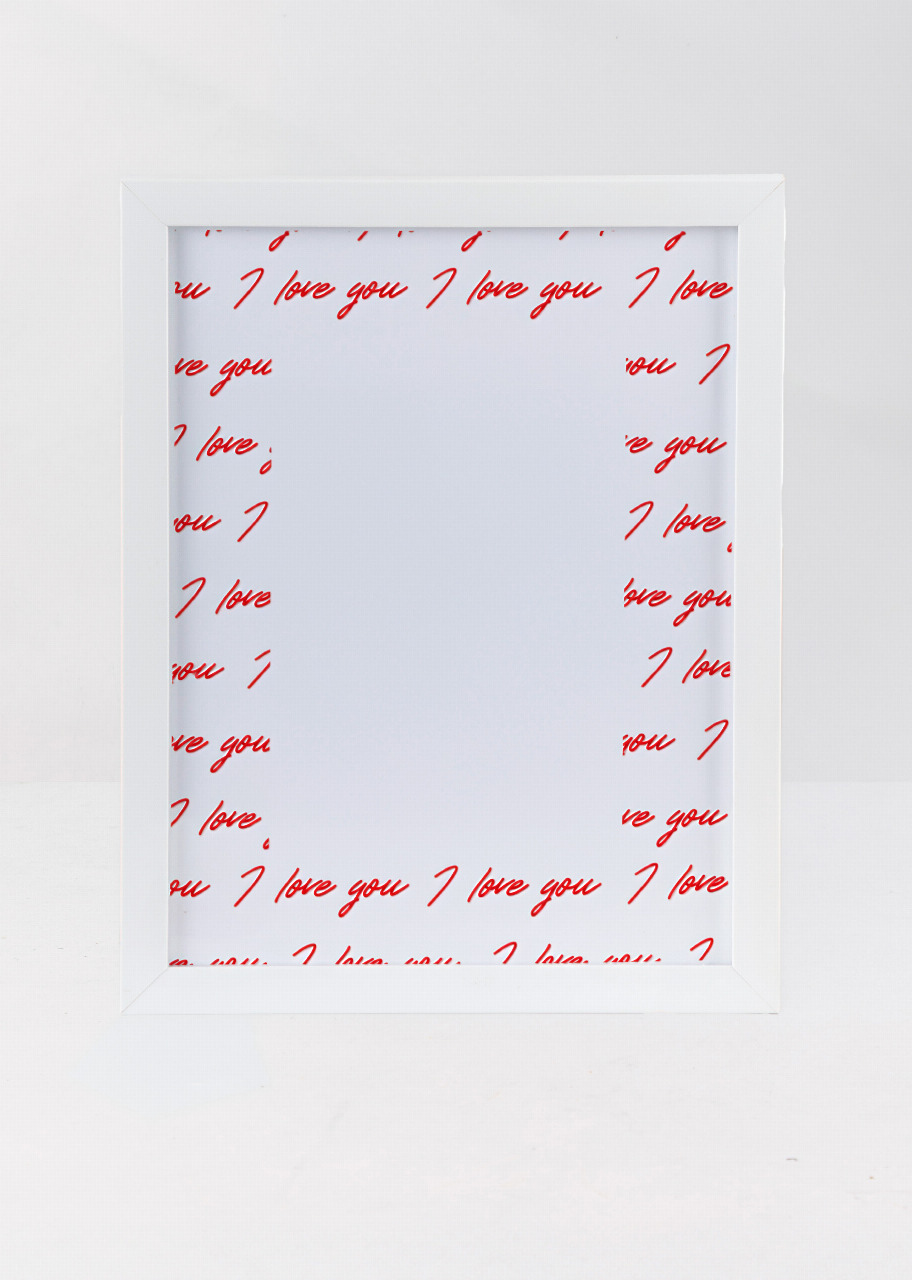 Imagen para Personaliza Marco Blanco Grande "I Love You" - 1