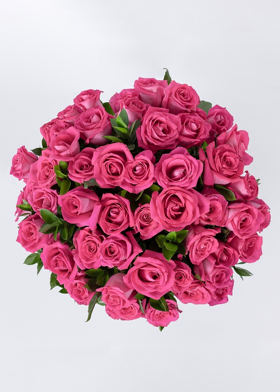 Imagen para 50 Rosas Rosa Intenso en Jarrón - 3