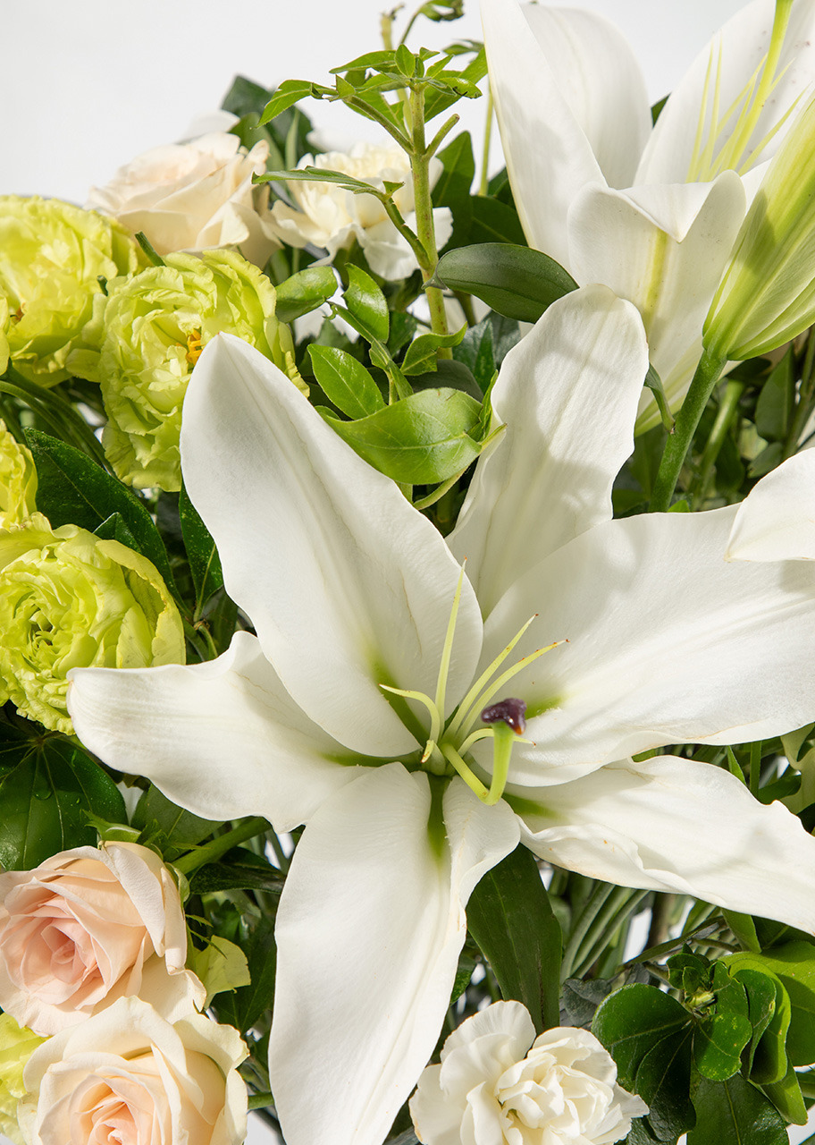 Imagen para Arreglo de Casablancas y Claveles con Mini Foto - 4