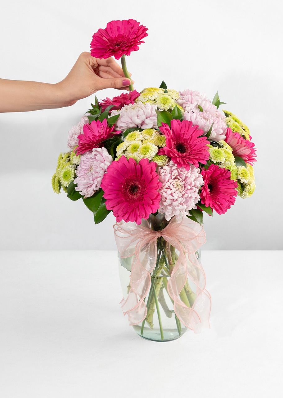 Imagen para Arreglo de Gerberas Fucsia y Roxanas	 - 2