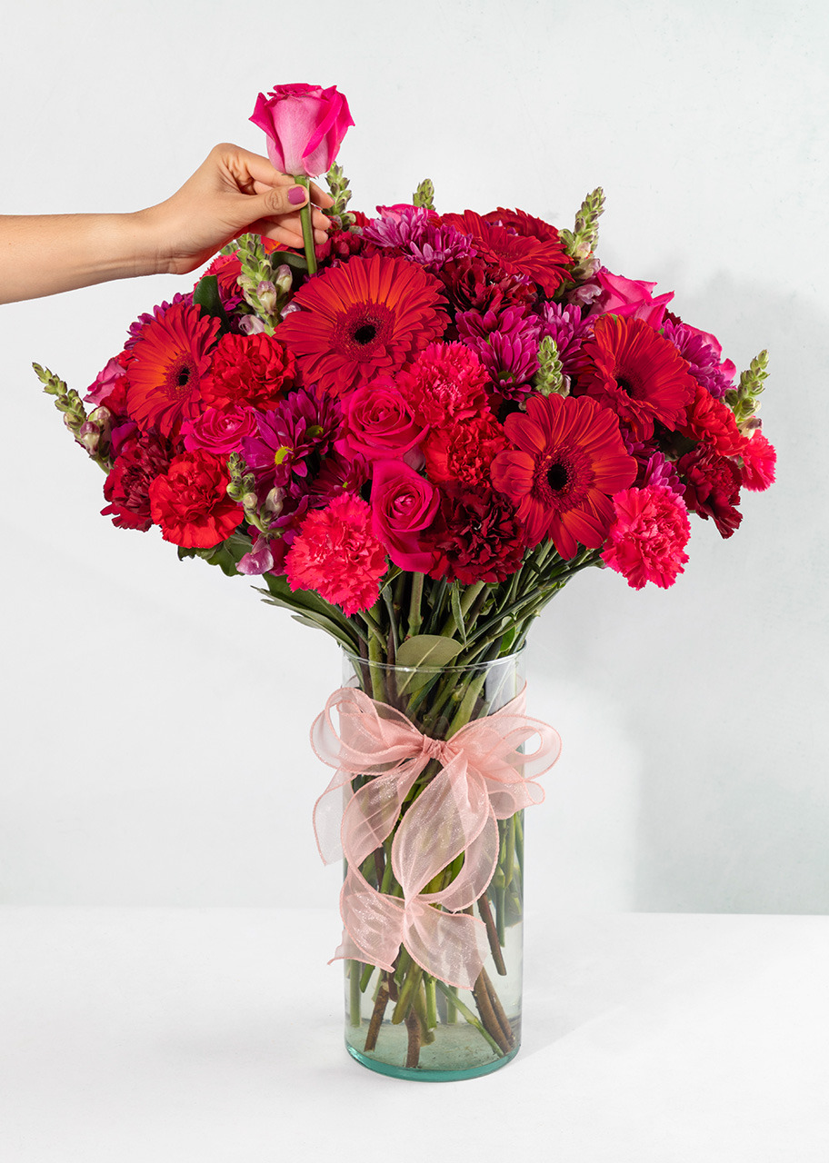 Imagen para Carmesí con Gerberas Rojas y Margaritas - 2