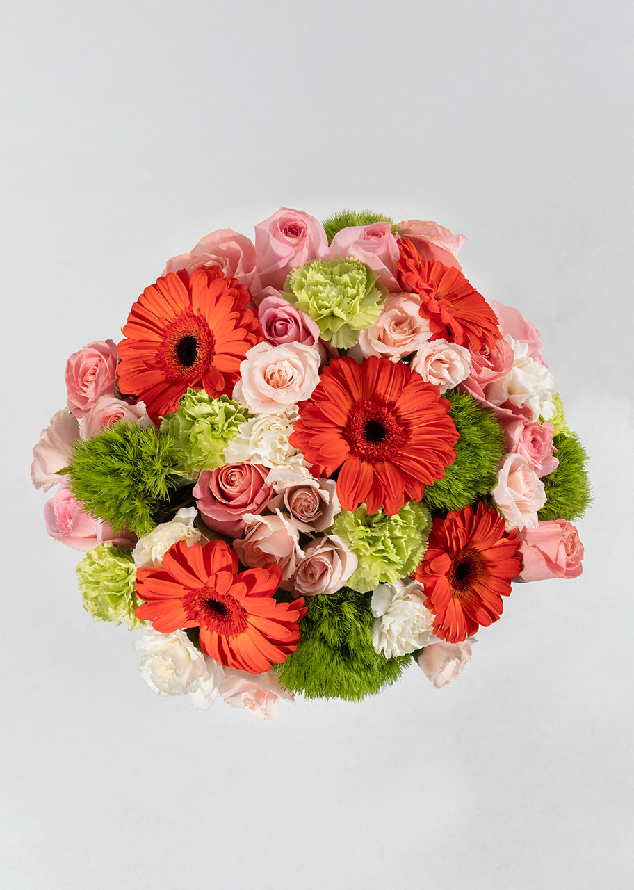 Imagen para Arreglo de Gerberas Rojas y Rosas con Mini Foto                      - 2