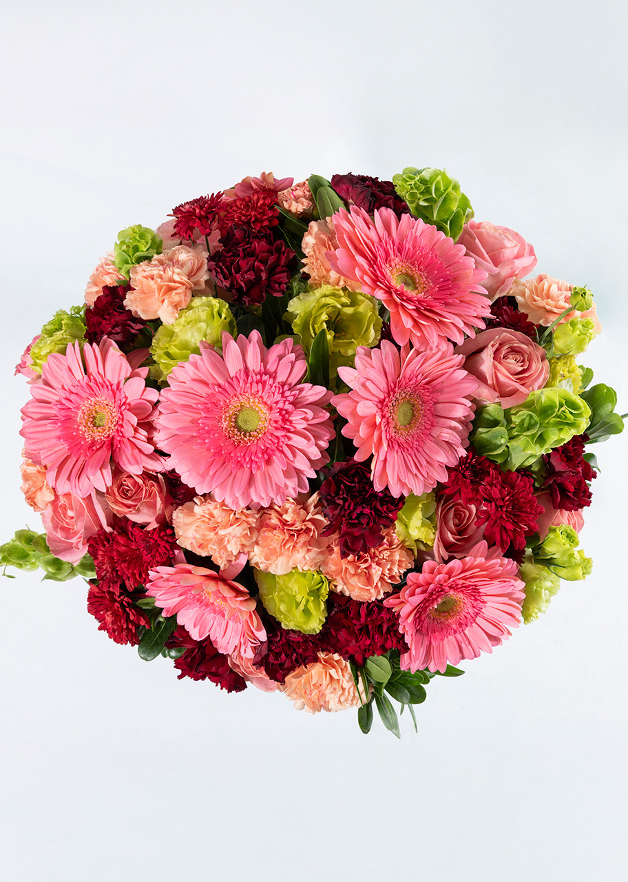 Imagen para Arreglo de Gerberas Rosa y Claveles con Mini Foto - 3