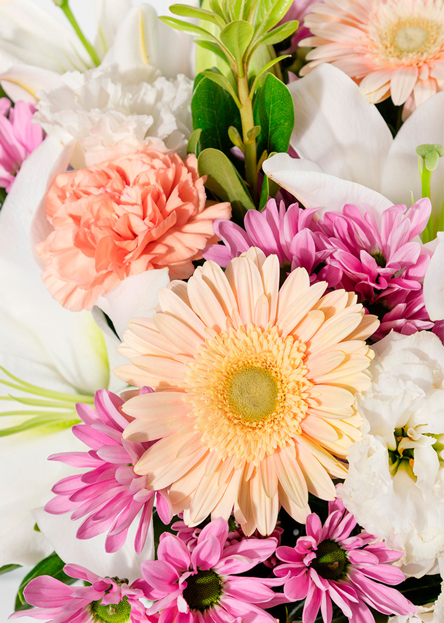 Imagen para Arreglo de Gerberas y Margaritas Lila con Mini Foto - 4