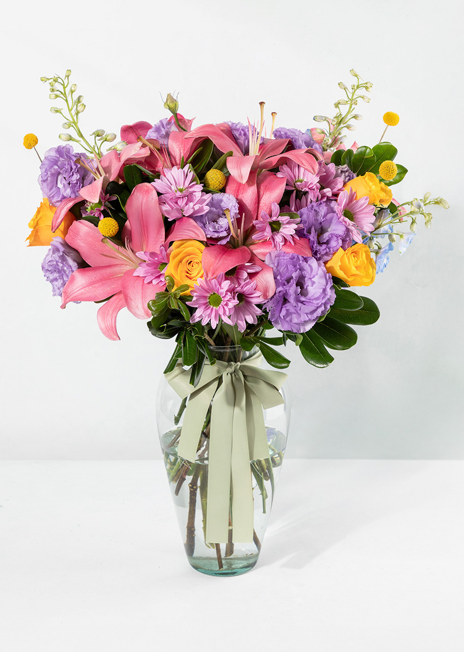Imagen para Arreglo de Lisianthus Morado y Lilys Rosa - 1