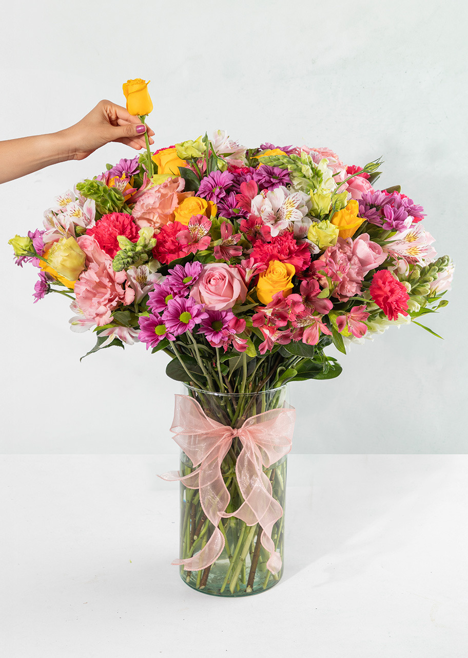 Imagen para Atardecer Arreglo de Rosas Amarillas y Lisianthus - 3