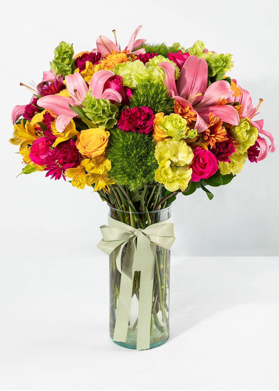 Imagen para Arreglo de Rosas Naranja y Lilys Rosas - 1