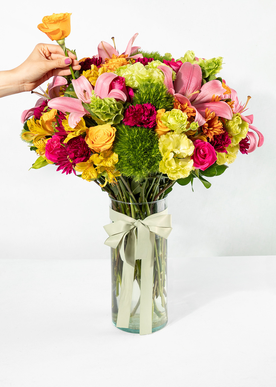 Imagen para Brindis con Rosas Naranjas y Lilis Rosas - 2